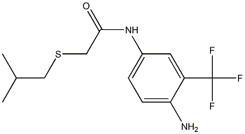 N-[4-amino-3-(trifluoromethyl)phenyl]-2-[(2-methylpropyl)sulfanyl]acetamide Struktur