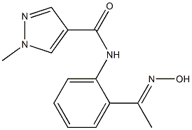 N-{2-[1-(hydroxyimino)ethyl]phenyl}-1-methyl-1H-pyrazole-4-carboxamide Struktur