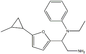 N-{2-amino-1-[5-(2-methylcyclopropyl)furan-2-yl]ethyl}-N-ethylaniline Struktur