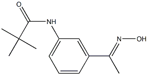 N-{3-[(1E)-N-hydroxyethanimidoyl]phenyl}-2,2-dimethylpropanamide Struktur