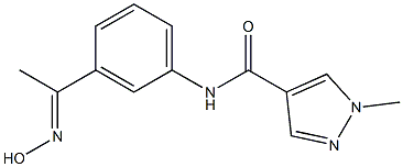 N-{3-[1-(hydroxyimino)ethyl]phenyl}-1-methyl-1H-pyrazole-4-carboxamide Struktur