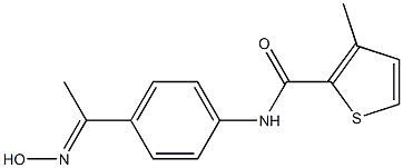 N-{4-[(1E)-N-hydroxyethanimidoyl]phenyl}-3-methylthiophene-2-carboxamide Struktur