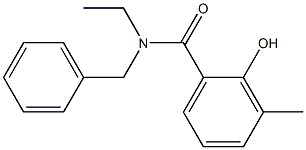 N-benzyl-N-ethyl-2-hydroxy-3-methylbenzamide Struktur