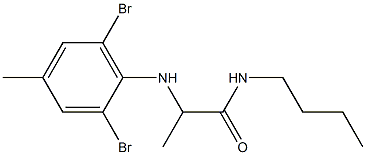 N-butyl-2-[(2,6-dibromo-4-methylphenyl)amino]propanamide Struktur