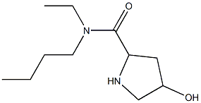 N-butyl-N-ethyl-4-hydroxypyrrolidine-2-carboxamide Struktur