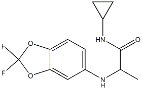 N-cyclopropyl-2-[(2,2-difluoro-2H-1,3-benzodioxol-5-yl)amino]propanamide Struktur