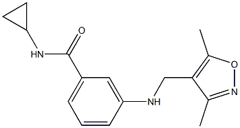 N-cyclopropyl-3-{[(3,5-dimethyl-1,2-oxazol-4-yl)methyl]amino}benzamide Struktur