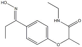 N-ethyl-2-{4-[1-(hydroxyimino)propyl]phenoxy}propanamide Struktur