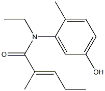 N-ethyl-N-(5-hydroxy-2-methylphenyl)-2-methylpent-2-enamide Struktur