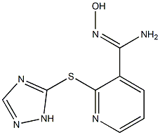 N'-hydroxy-2-(1H-1,2,4-triazol-5-ylsulfanyl)pyridine-3-carboximidamide Struktur