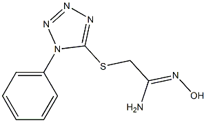 N'-hydroxy-2-[(1-phenyl-1H-1,2,3,4-tetrazol-5-yl)sulfanyl]ethanimidamide Struktur