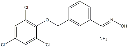 N'-hydroxy-3-(2,4,6-trichlorophenoxymethyl)benzene-1-carboximidamide Struktur