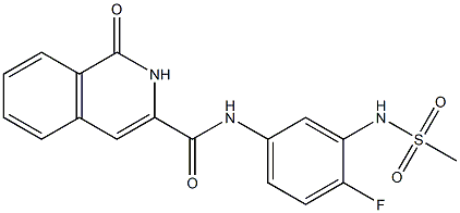 3-Isoquinolinecarboxamide,  N-[4-fluoro-3-[(methylsulfonyl)amino]phenyl]-1,2-dihydro-1-oxo- Struktur