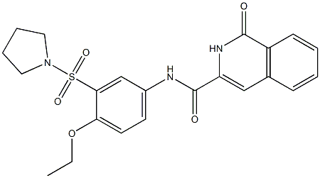 3-Isoquinolinecarboxamide,  N-[4-ethoxy-3-(1-pyrrolidinylsulfonyl)phenyl]-1,2-dihydro-1-oxo- Struktur