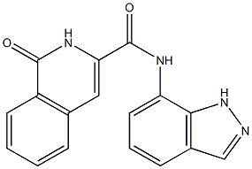 3-Isoquinolinecarboxamide,  1,2-dihydro-N-1H-indazol-7-yl-1-oxo- Struktur