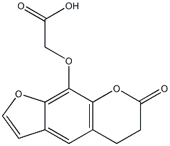 2-(7-OXO-6,7-DIHYDRO-5H-FURO[3,2-G]CHROMEN-9-YLOXY)ACETIC ACID Struktur