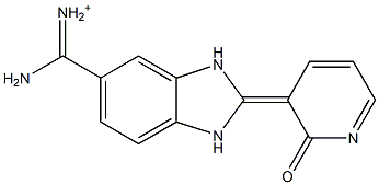 [amino-[(2E)-2-(2-oxopyridin-3-ylidene)-1,3-dihydrobenzoimidazol-5-yl]methylidene]azanium Struktur