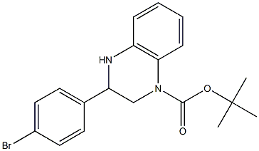 3-(4-Bromo-phenyl)-3,4-dihydro-2H-quinoxaline-1-carboxylic acid tert-butyl ester Struktur