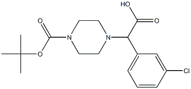 2-(4-(tert-butoxycarbonyl)piperazin-1-yl)-2-(3-chlorophenyl)acetic acid Struktur