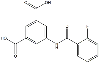 5-[(2-fluorobenzoyl)amino]isophthalic acid Struktur