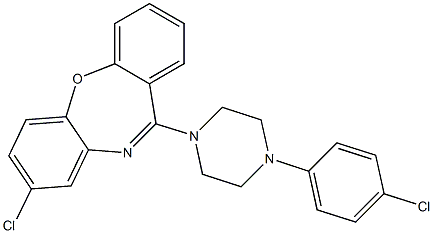 8-chloro-11-[4-(4-chlorophenyl)piperazin-1-yl]dibenzo[b,f][1,4]oxazepine Struktur