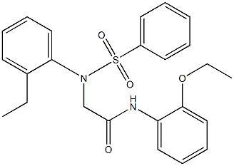 N-(2-ethoxyphenyl)-2-[2-ethyl(phenylsulfonyl)anilino]acetamide Struktur