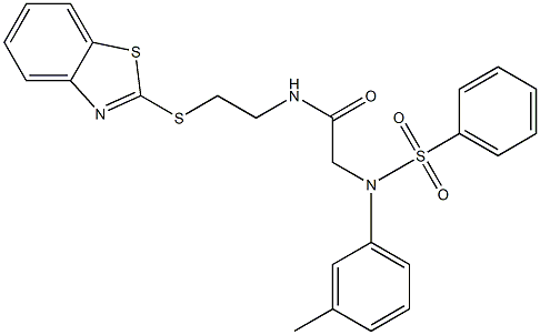 N-[2-(1,3-benzothiazol-2-ylsulfanyl)ethyl]-2-[3-methyl(phenylsulfonyl)anilino]acetamide Struktur