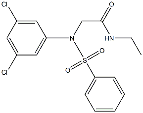 2-[3,5-dichloro(phenylsulfonyl)anilino]-N-ethylacetamide Struktur