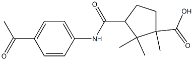 3-[(4-acetylanilino)carbonyl]-1,2,2-trimethylcyclopentanecarboxylic acid Struktur