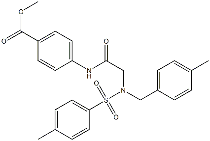 methyl 4-[({(4-methylbenzyl)[(4-methylphenyl)sulfonyl]amino}acetyl)amino]benzoate Struktur