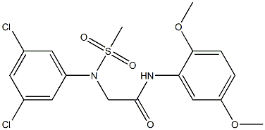 2-[3,5-dichloro(methylsulfonyl)anilino]-N-(2,5-dimethoxyphenyl)acetamide Struktur