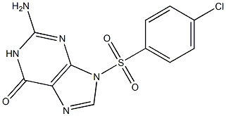 2-amino-9-[(4-chlorophenyl)sulfonyl]-1,9-dihydro-6H-purin-6-one Struktur