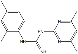 N-(2,4-dimethylphenyl)-N'-(4,6-dimethyl-2-pyrimidinyl)guanidine Struktur