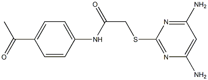 N-(4-acetylphenyl)-2-[(4,6-diamino-2-pyrimidinyl)sulfanyl]acetamide Struktur