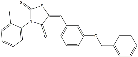 5-[3-(benzyloxy)benzylidene]-3-(2-methylphenyl)-2-thioxo-1,3-thiazolidin-4-one Struktur