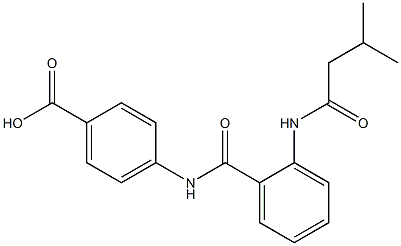 4-({2-[(3-methylbutanoyl)amino]benzoyl}amino)benzoic acid Struktur