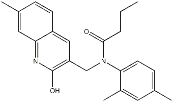 N-(2,4-dimethylphenyl)-N-[(2-hydroxy-7-methyl-3-quinolinyl)methyl]butanamide Struktur