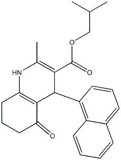 isobutyl 2-methyl-4-(1-naphthyl)-5-oxo-1,4,5,6,7,8-hexahydroquinoline-3-carboxylate Struktur