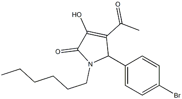 4-acetyl-5-(4-bromophenyl)-1-hexyl-3-hydroxy-1,5-dihydro-2H-pyrrol-2-one Struktur