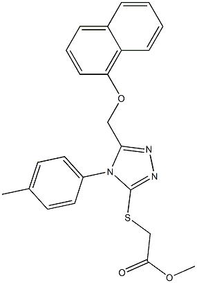 methyl ({4-(4-methylphenyl)-5-[(1-naphthyloxy)methyl]-4H-1,2,4-triazol-3-yl}sulfanyl)acetate Struktur