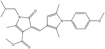 methyl 1-isobutyl-4-{[1-(4-methoxyphenyl)-2,5-dimethyl-1H-pyrrol-3-yl]methylene}-2-methyl-5-oxo-4,5-dihydro-1H-pyrrole-3-carboxylate Struktur