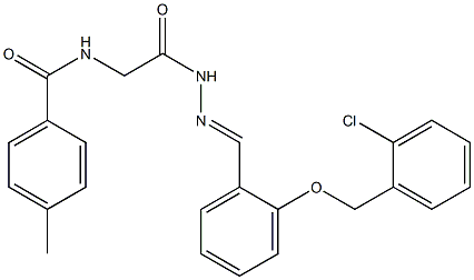 N-[2-(2-{2-[(2-chlorobenzyl)oxy]benzylidene}hydrazino)-2-oxoethyl]-4-methylbenzamide Struktur