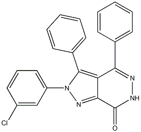 2-(3-chlorophenyl)-3,4-diphenyl-2,6-dihydro-7H-pyrazolo[3,4-d]pyridazin-7-one Struktur