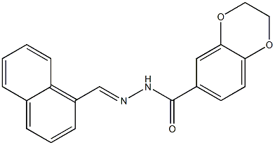 N'-(1-naphthylmethylene)-2,3-dihydro-1,4-benzodioxine-6-carbohydrazide Struktur