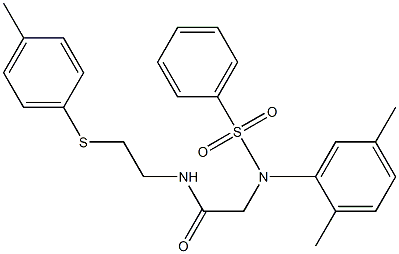 2-[(2,5-dimethylphenyl)(phenylsulfonyl)amino]-N-{2-[(4-methylphenyl)sulfanyl]ethyl}acetamide Struktur