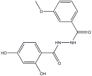 2,4-dihydroxy-N'-(3-methoxybenzoyl)benzohydrazide Struktur