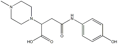 4-(4-hydroxyanilino)-2-(4-methyl-1-piperazinyl)-4-oxobutanoic acid Struktur