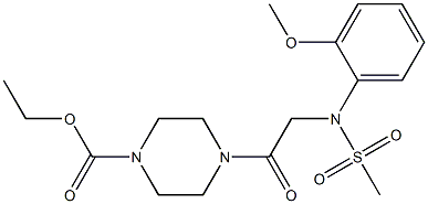 ethyl 4-{[2-methoxy(methylsulfonyl)anilino]acetyl}-1-piperazinecarboxylate Struktur