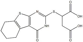 2-[(4-oxo-3,4,5,6,7,8-hexahydro[1]benzothieno[2,3-d]pyrimidin-2-yl)sulfanyl]succinic acid Struktur