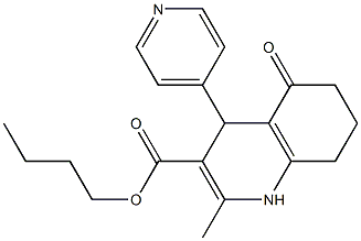 butyl 2-methyl-5-oxo-4-(4-pyridinyl)-1,4,5,6,7,8-hexahydro-3-quinolinecarboxylate Struktur